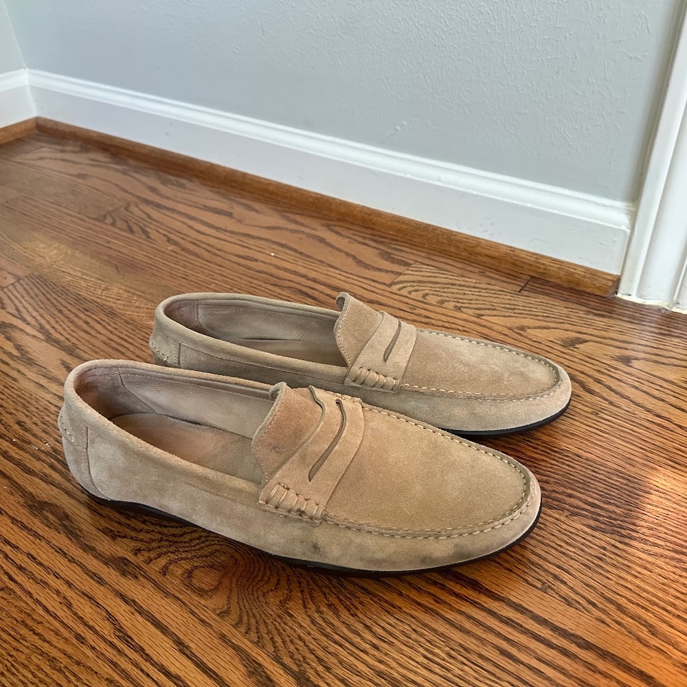 Harrys of London Men's Suede Penny Loafer, EU Size 43